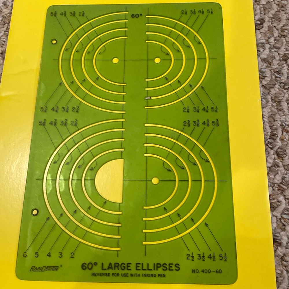 Berol Rapiddesign #400-60 Large Ellipses Template